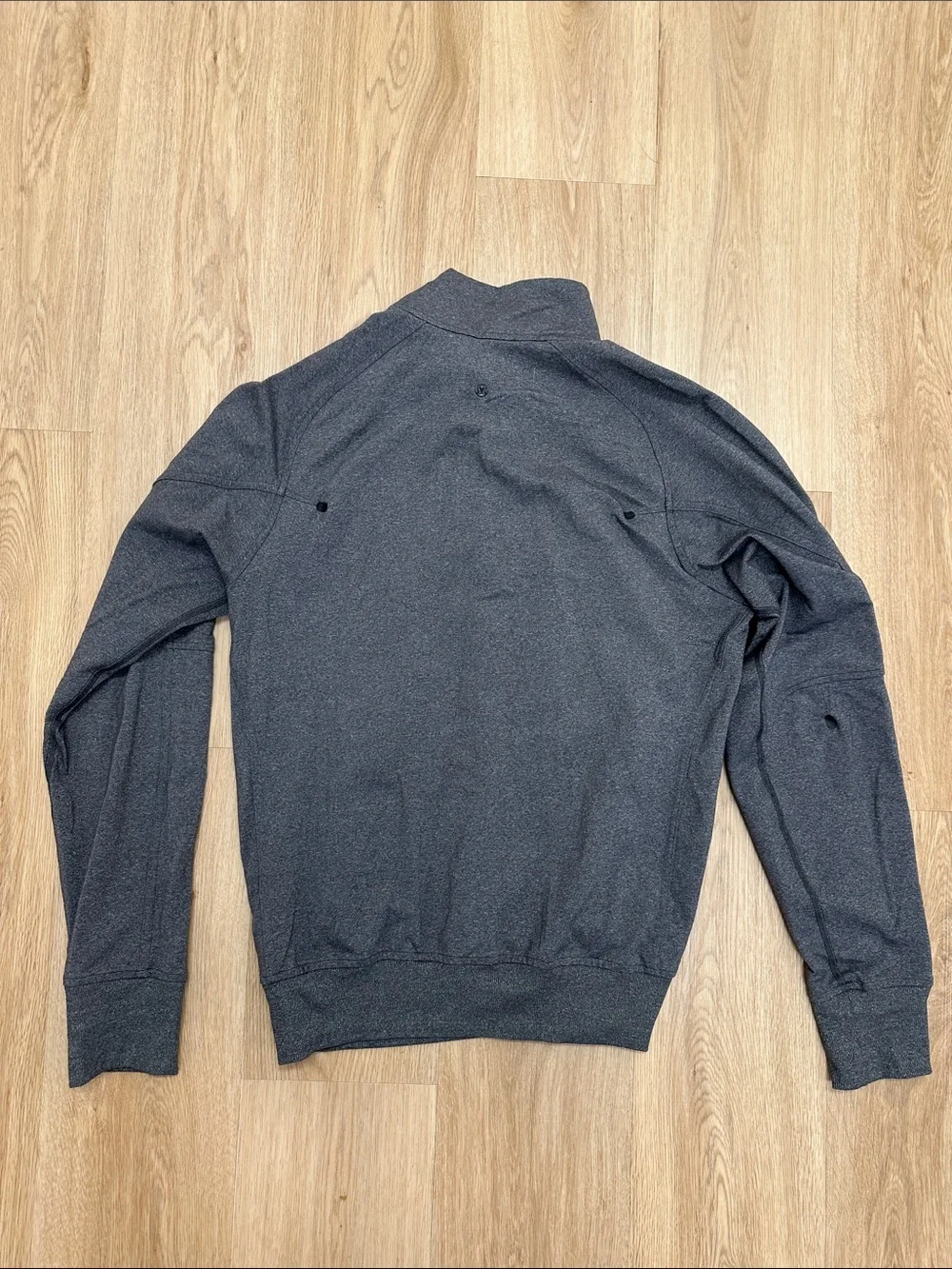 Men's Full-Zip Heather Gray Performance Jacket - Picture 3 of 4